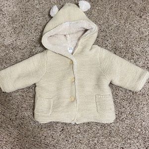 Baby Bear Sherpa-Lined Garter Cardigan